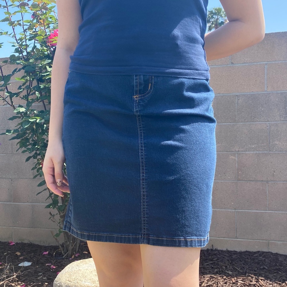 Vintage Denim Pencil Skirt